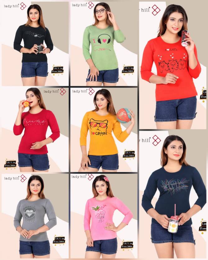 Lady Hill 56 2004 Casual Daily Wear Hosiery cotton Ladies Tshirt Collection
